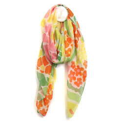 Scarf ~ 52637 Yellow mix recycled flower scarf