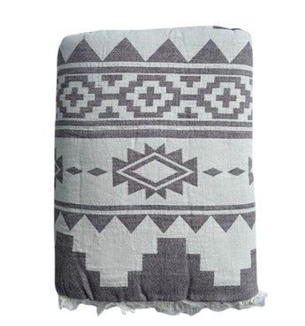 Fleece Throw ~  MFT03 Maya Fleece Lined Cotton Throw in Aubergine